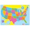 Ashley Productions Smart Poly Learning Mat, 12in. x 17in., Double-Sided, U.S. Basic Map 95000 - alternate 2
